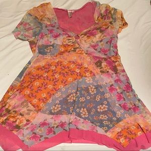 Sweet pea mesh 2 layer flowy top